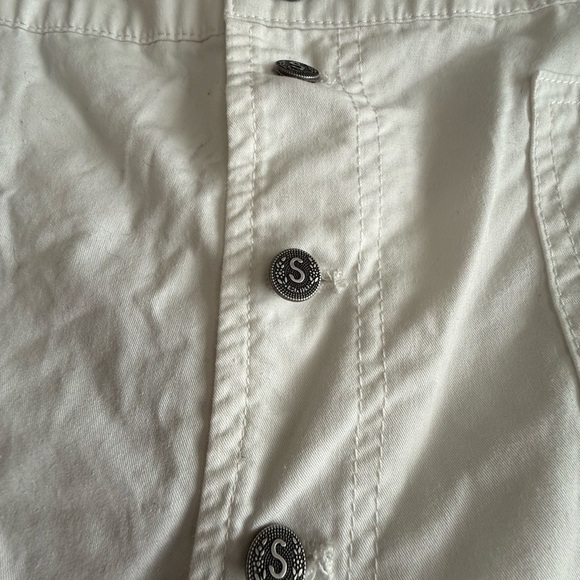 Sundance Size 16 Women’s Eyelet Pocket Cotton Pants White Beachy. Button Front - Picture 4 of 8
